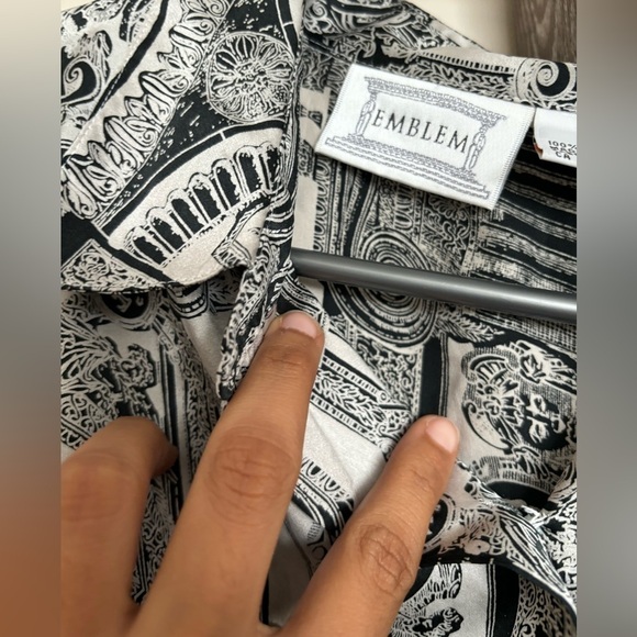 Unique Vintage 100% silk Long Sleeve shirt size L - Picture 5 of 6